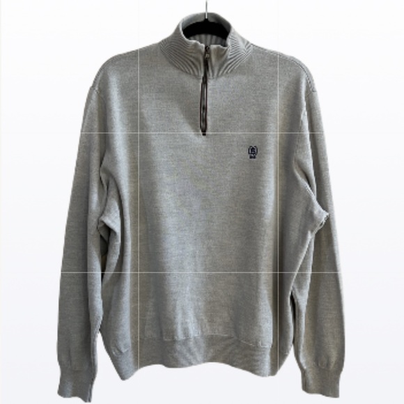 Polo Golf Ralph Lauren Merino Wool Beige Mock collard 1/4 Zip PullOver Men Large - Picture 3 of 10